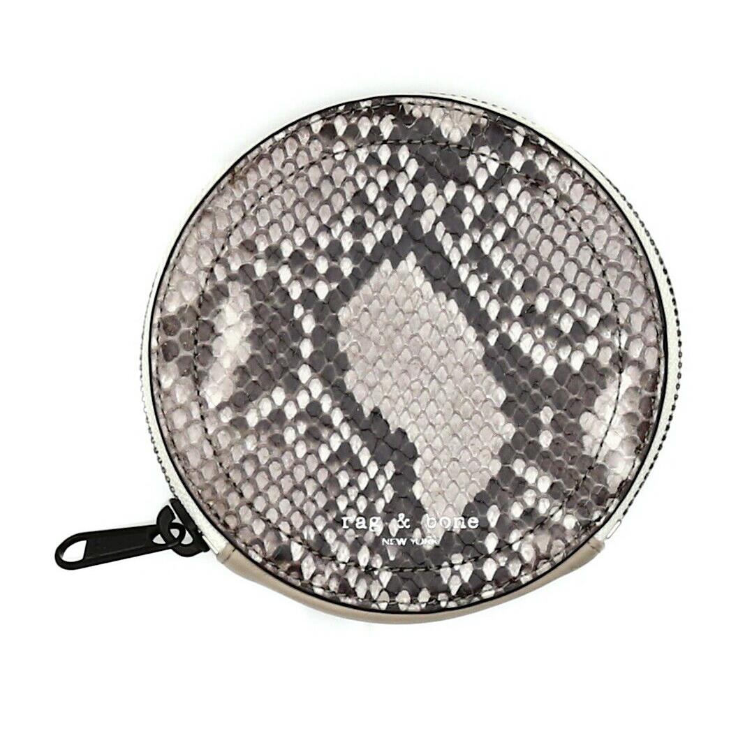 Rag and Bone Snake Print Circle Coin Pouch Gray L137812