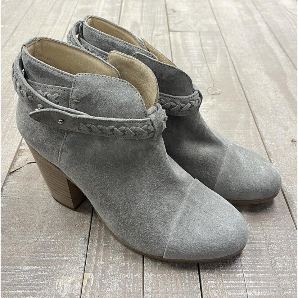 Rag Bone Harrow Leather Booties In Cemento Suede Size: 38.5 US 8.5