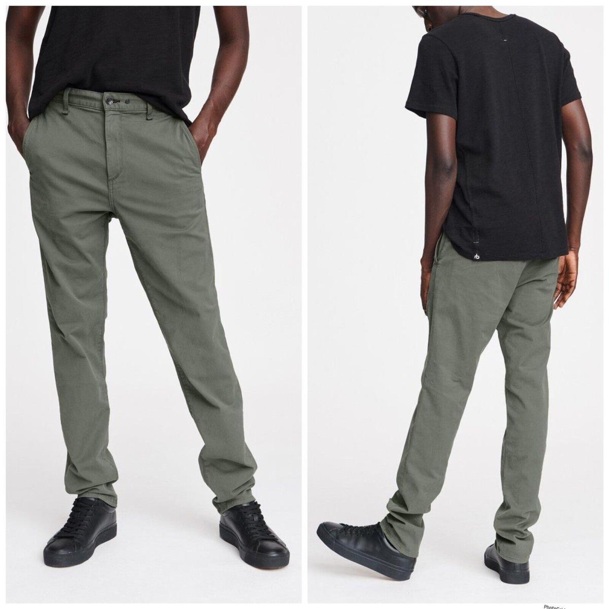 Rag Bone Men`s Fit 3 Classic Chino In Army Size: 28