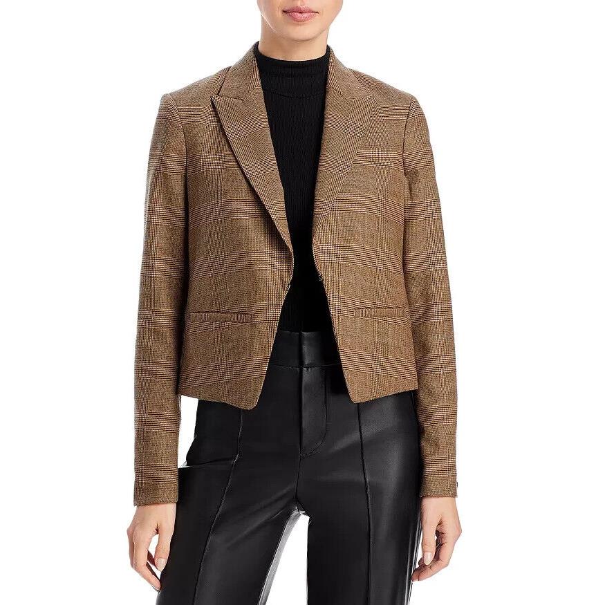 Rag Bone L64504 Womens Beige Wool Blend Elle Glen Plaid Blazer Size 8