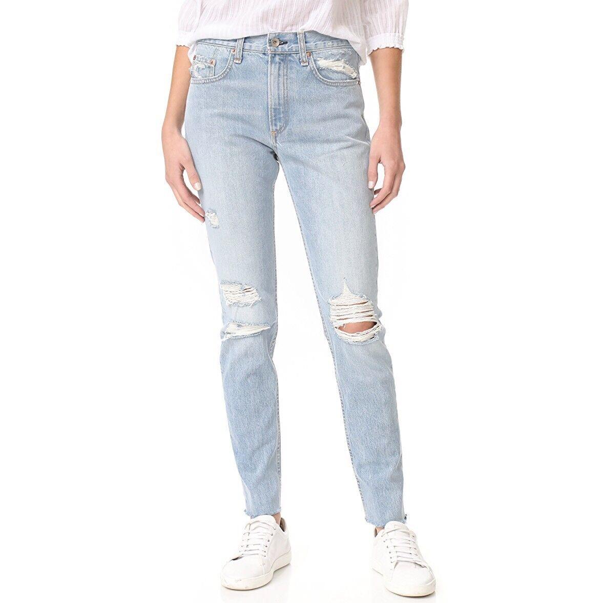 Rag Bone Marilyn Jeans 26 High Rise Union Pool Distressed Ripped