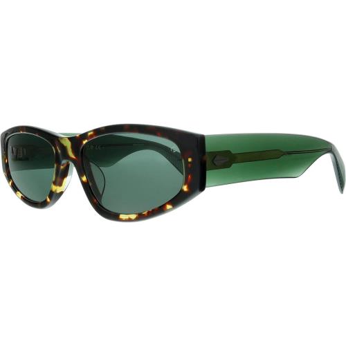 Rag Bone 1047 Unisex Sunglasses in Havana Tortoise Brown Gold Crystal/green 55mm