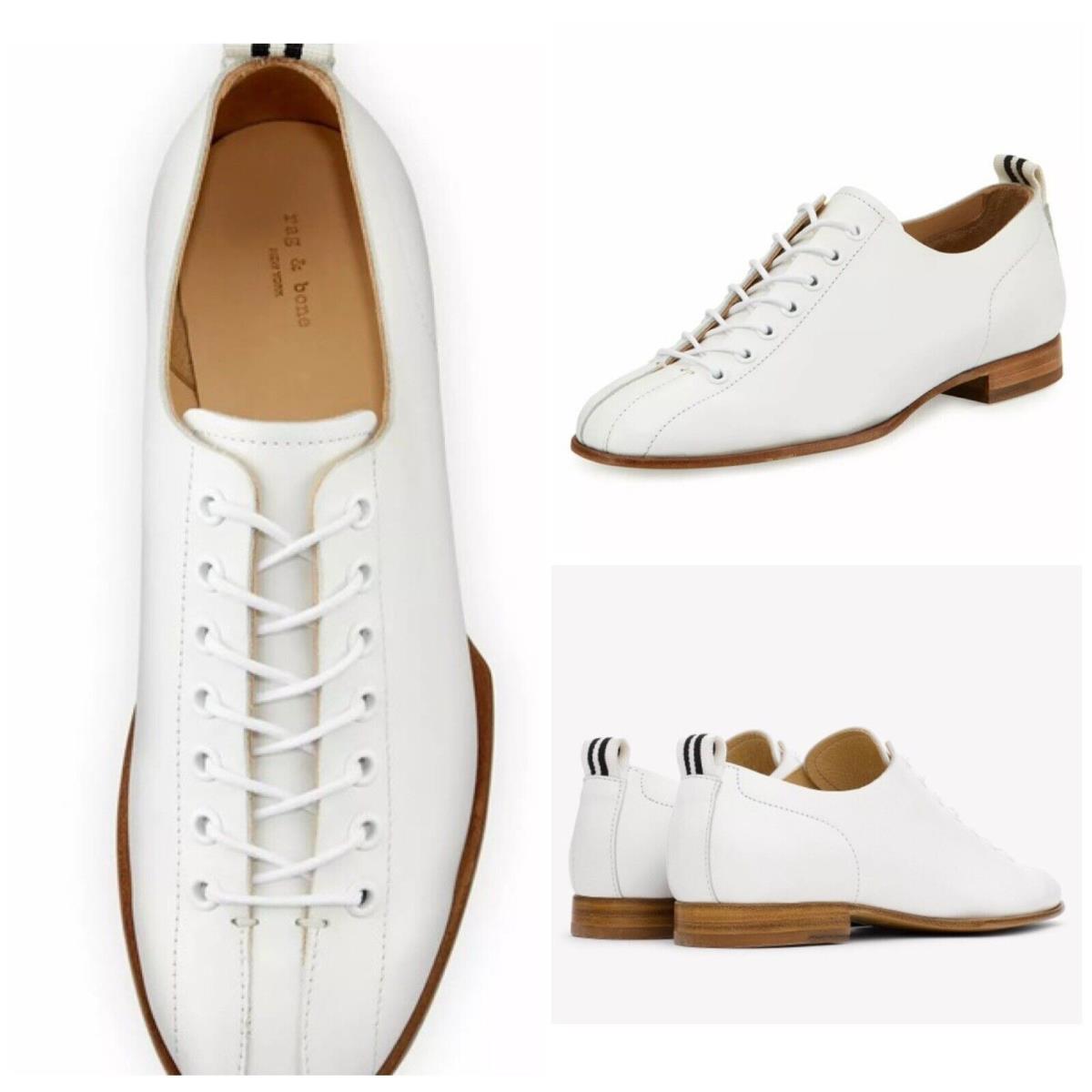 Rag Bone Alley Oxford Leather Shoes In White Size: 37 US 7