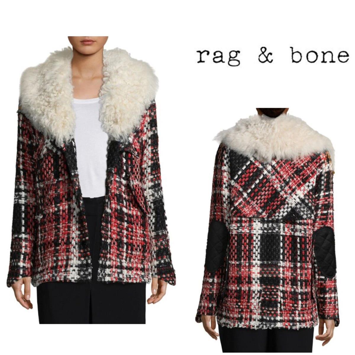 Rag Bone 595 Antoine Jacket In Red Multi Size: Xxs