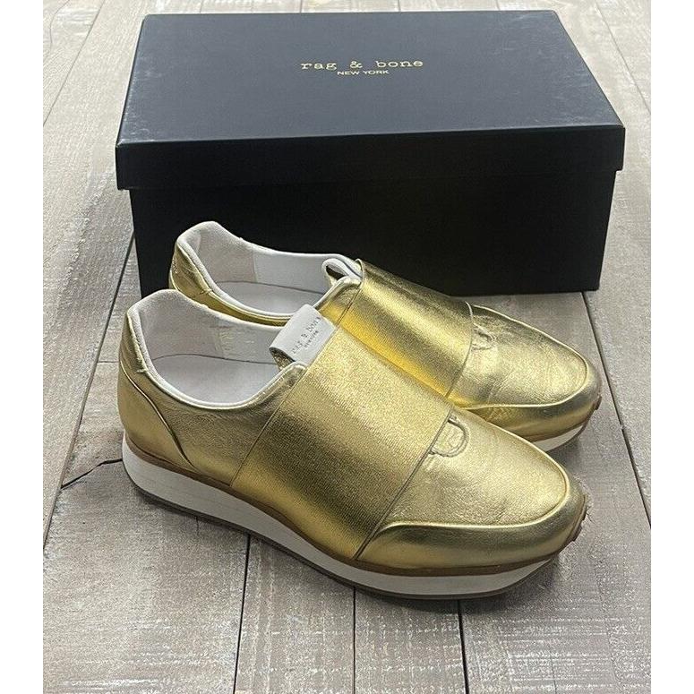 Rag Bone Dylan Elastic Running Sneakers In Gold Size: 36 US 6