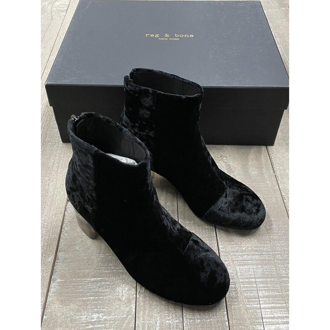 Rag Bone Drea Boot In Black Velvet Size: 38.5 US 8.5