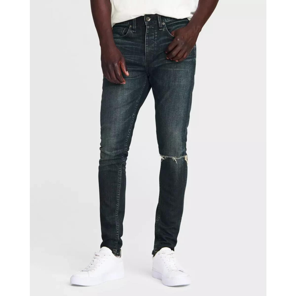 Rag Bone Men`s Fit 1 Stretch Skinny Fit Destroyed Jeans L100501 Size 31 x 32