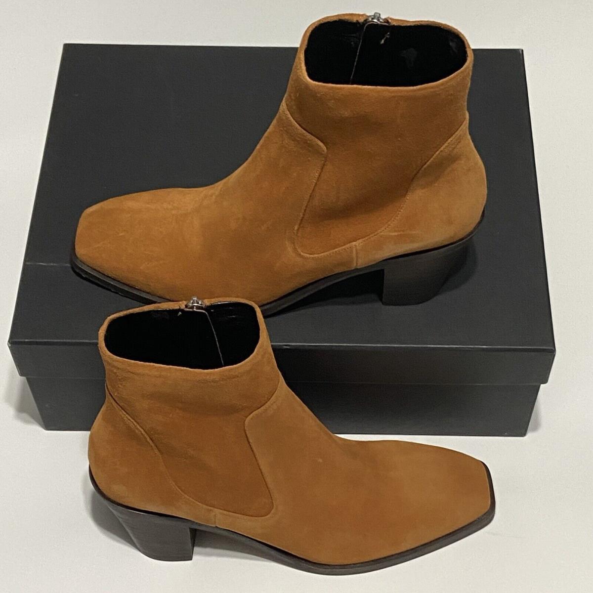 Rag Bone Axel Mid Block Heel Boot Bootie Suede Cinnamon Squared EU 40 US 10