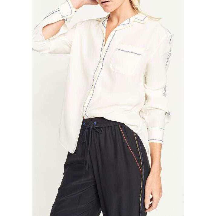 Rag Bone Anika PJ Shirt in Chalk Size S