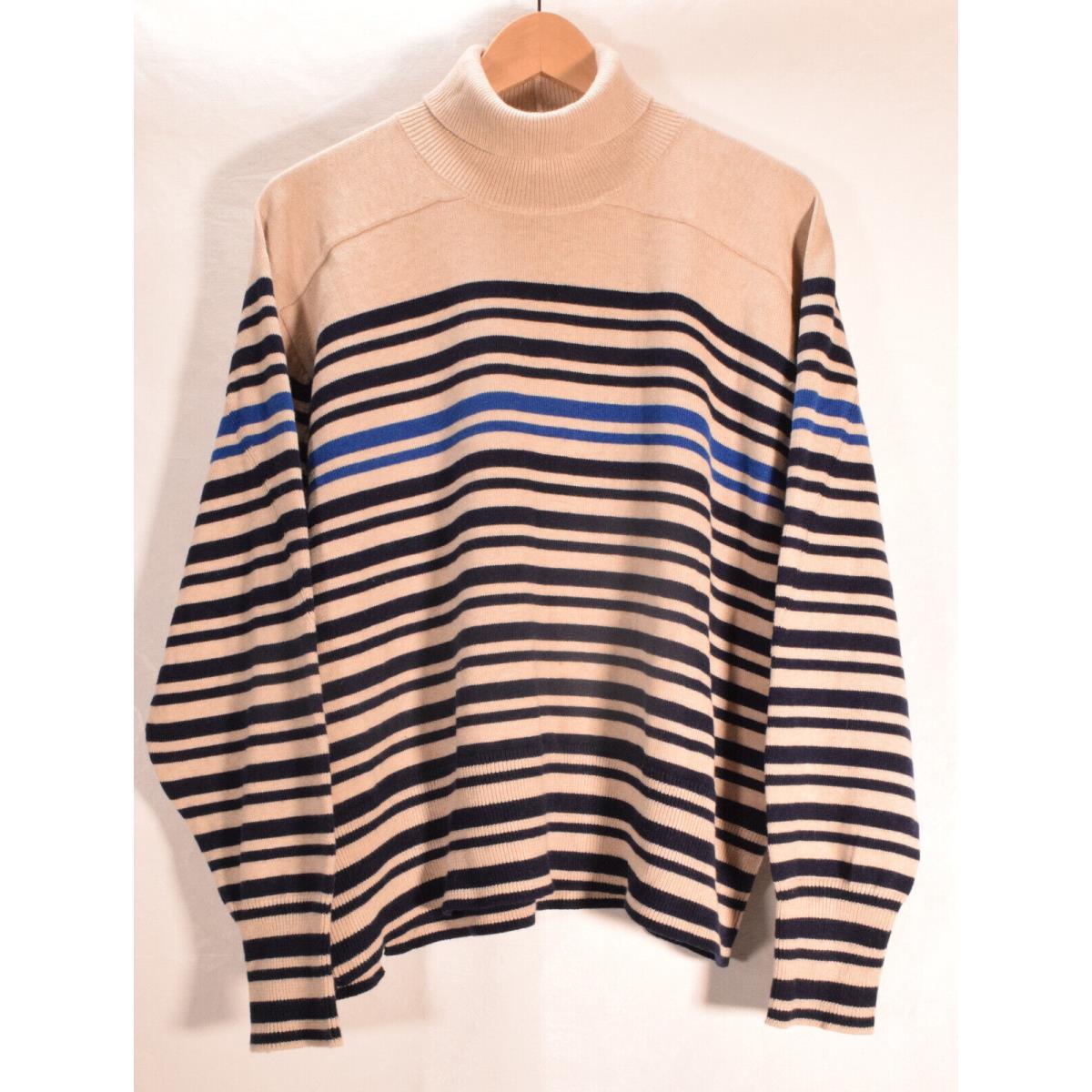 Rag Bone York Womens Oatmeal Multi Ann Striped Tneck S