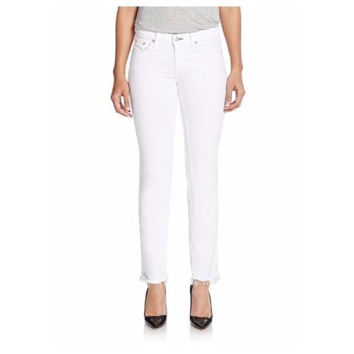 Rag Bone Women Straight Leg Skinny Jeans Stretch Denim Pants Bright White 25