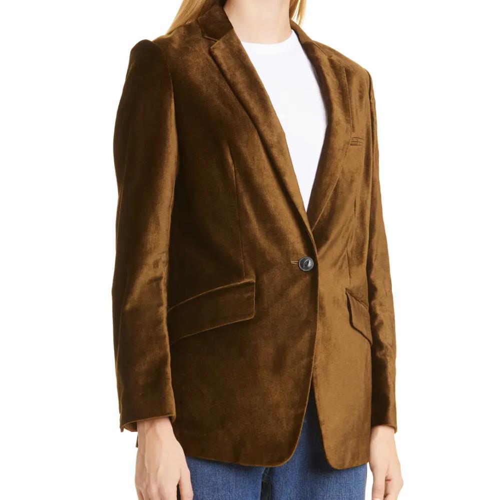 Rag Bone Sz6 Margot Velvet Tailored Boyfriend Blazer Jacket Green