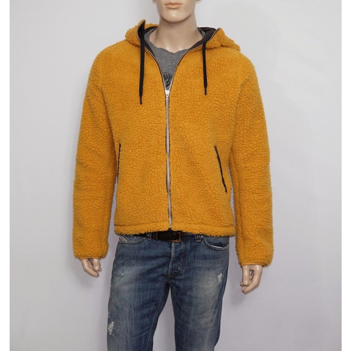 Rag Bone Hooded Jacket in Mustard Size Large Zip-front