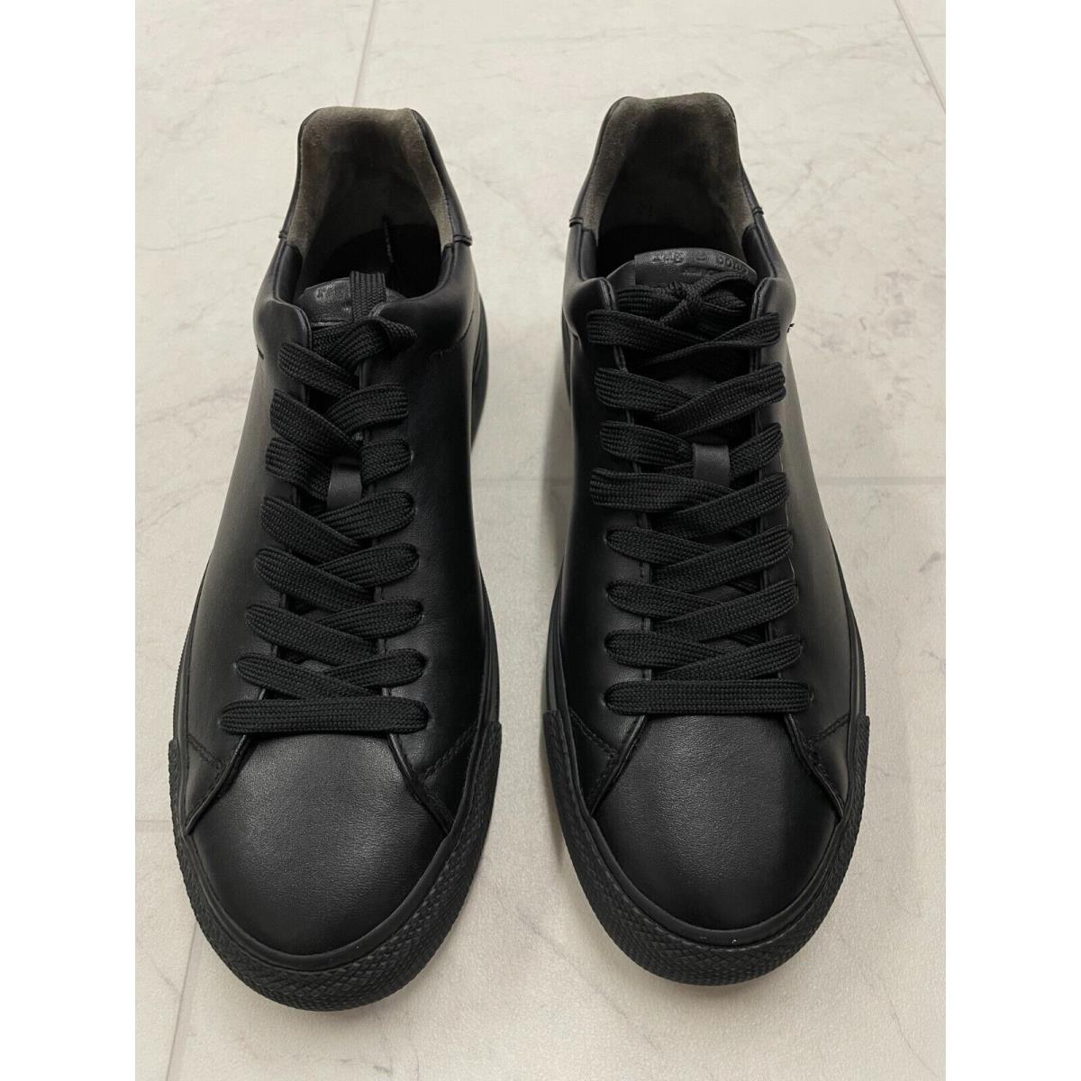 Rag Bone Men`s RB1 Low Cut Leather Sneakers In Black Size: 41 US 8