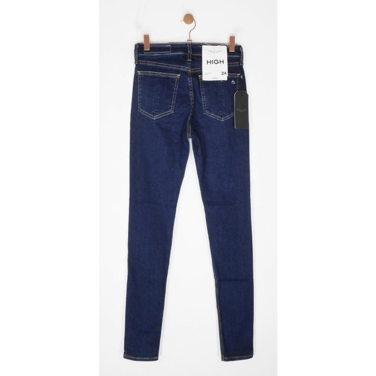 Rag Bone Jean - Nina High-rise Skinny Jeans in Marine Blue - Size 24