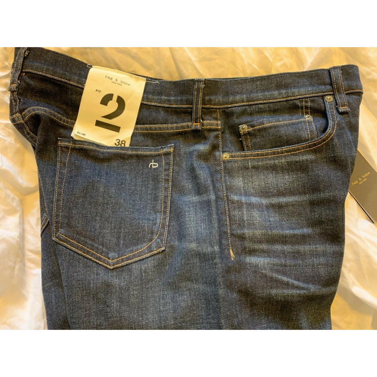 Rag Bone Renegade Men`s 38 Slim Fit 2 Denim Button Fly Blue Jeans Usa