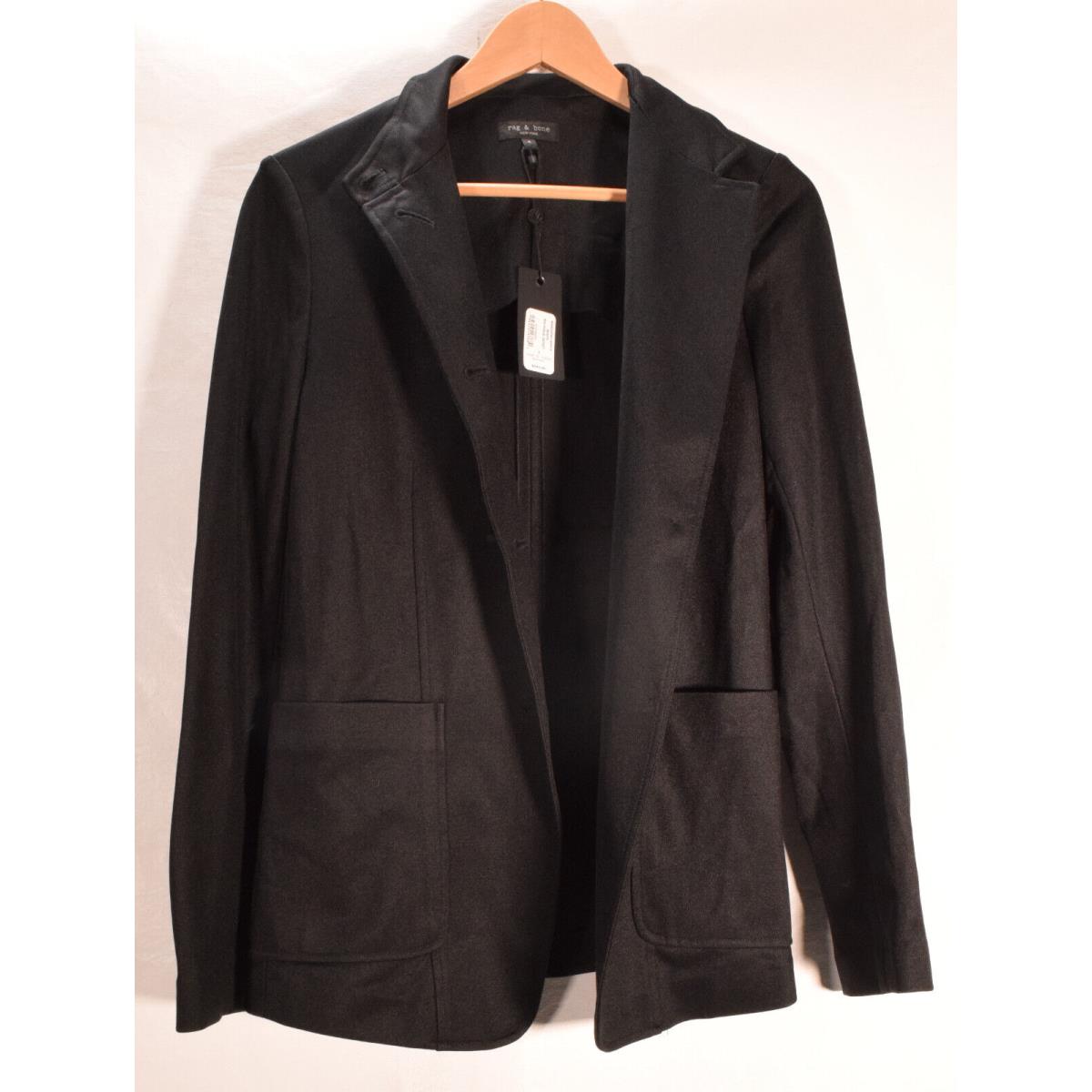 Rag Bone York Womens Sid Pique Jacket Black 4