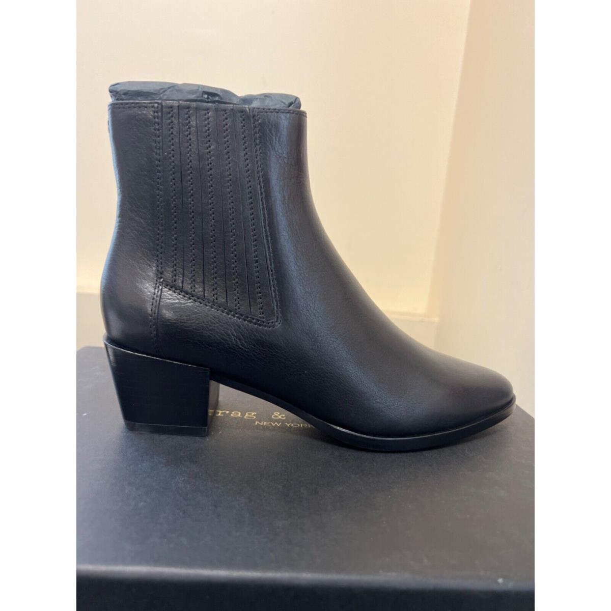 Rag Bone Rover Boot - Smooth Leather Chelsea Ankle Bootie Black Size 6.5