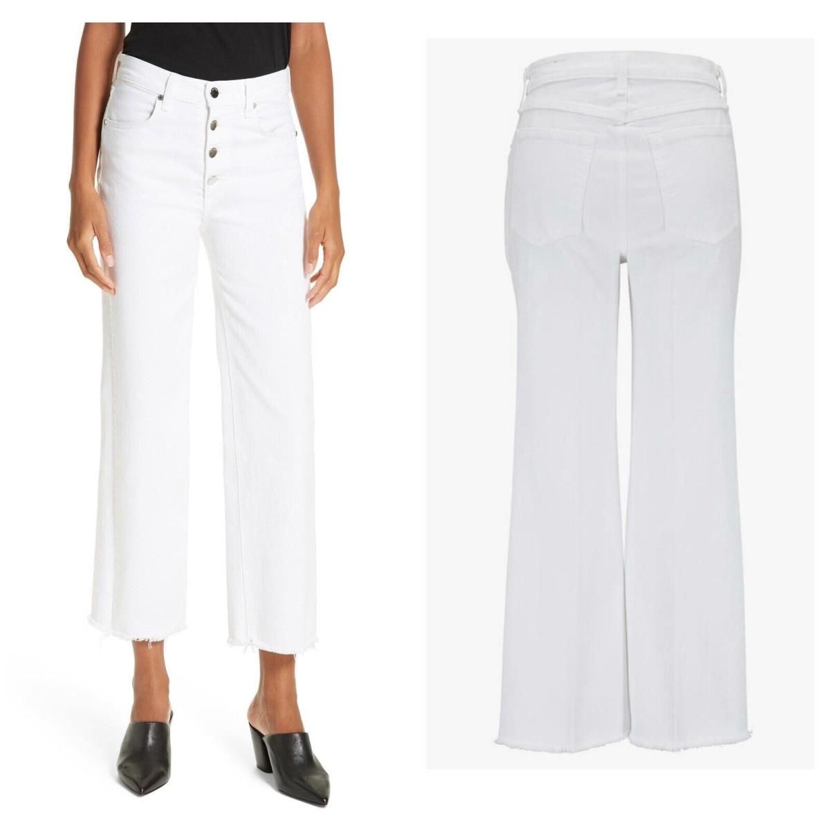 Rag Bone Ankle Justine Raw Hem with Button Fly Jeans In White Size:27