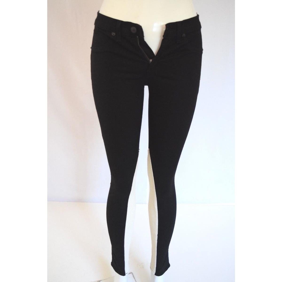 Rag Bone Jodhpur Legging Lamb Leather Woman Jeans SZ 27 in Black White