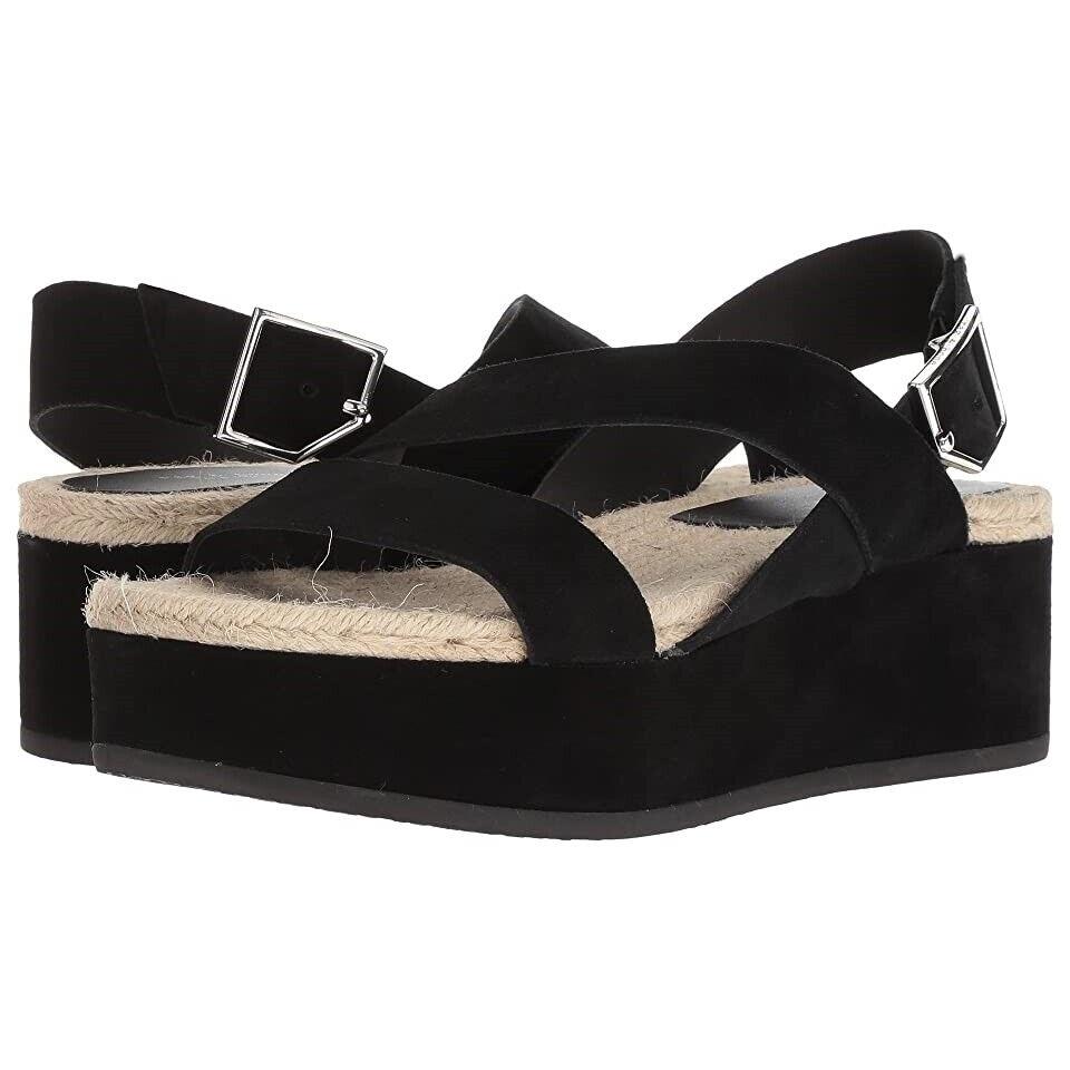 Rag Bone 261958 Womens Megan Black Suede Espadrilles Sandal Size 9.5 M