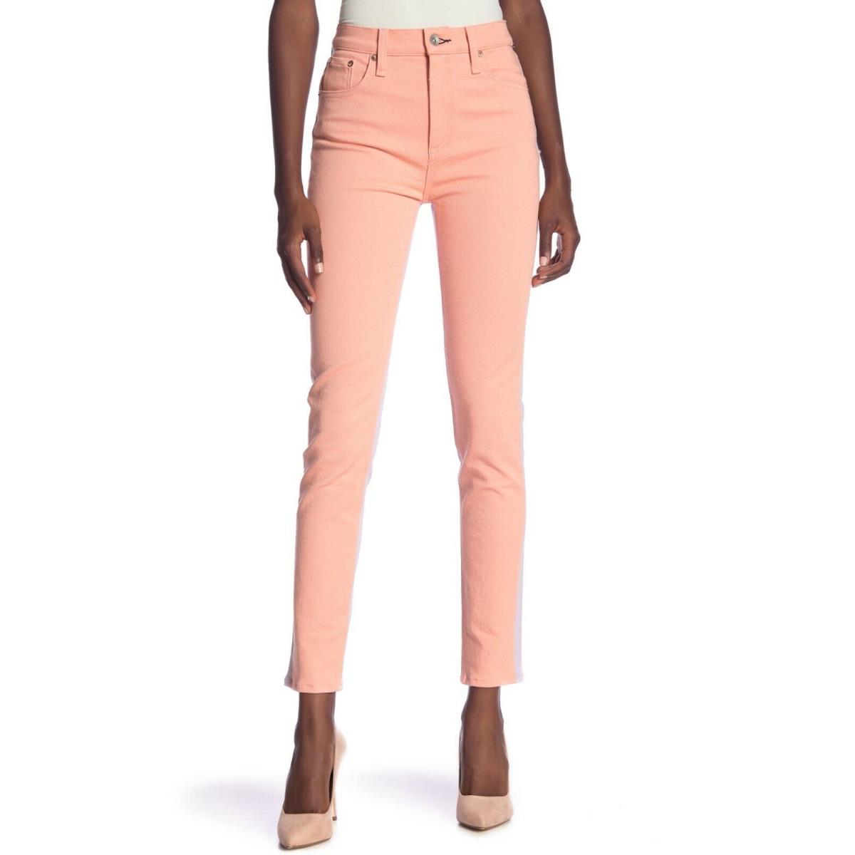 Rag Bone/jean High Waist Skinny Jeans Peach/lilac Size 26 Msrp: - Peach/Lilac