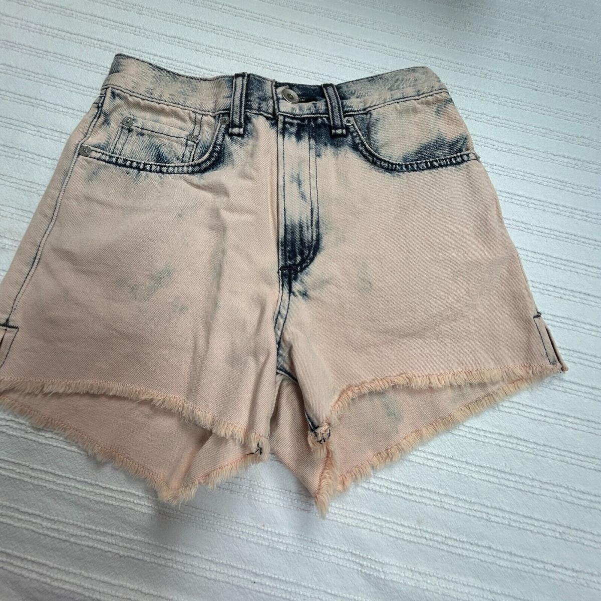 Rag Bone Women Bleach Blush Justine Shorts Size 23 High Waist Raw Hem