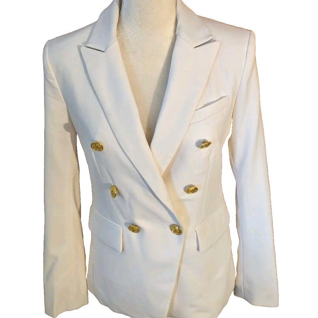 Rag Bone Preston Wool Blazer White Size 2 Career Office