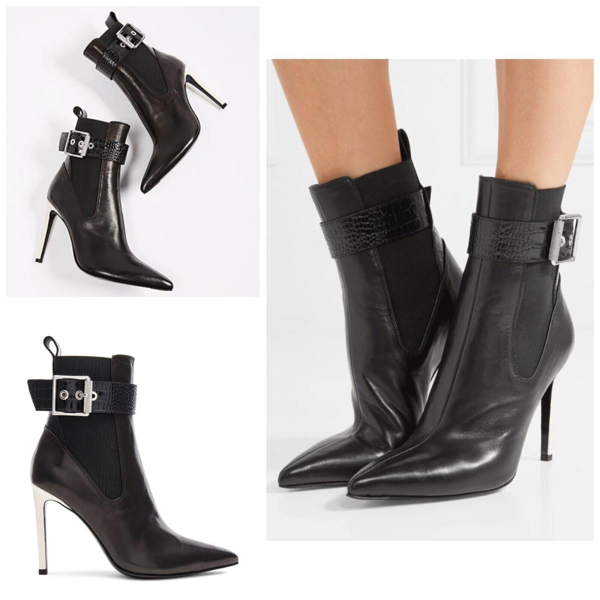 Rag Bone Wren Leather Booties In Black/ White Size: 37 US 7