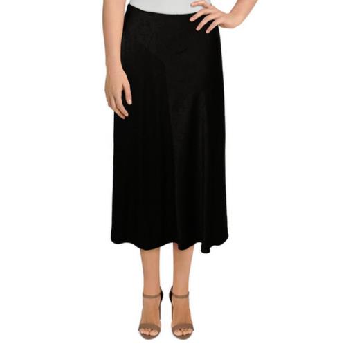 Rag Bone Letti Jacquard Satin Midi Skirt Black 8 M