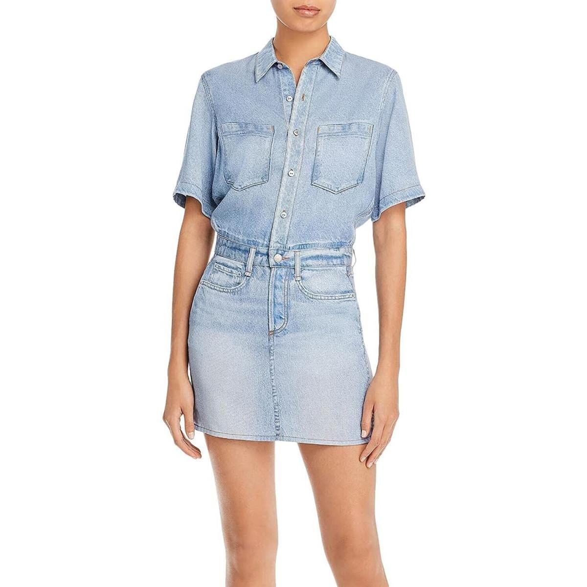 Rag Bone L124705 Liquid Miramar Denim Mini Dress Women`s Size S