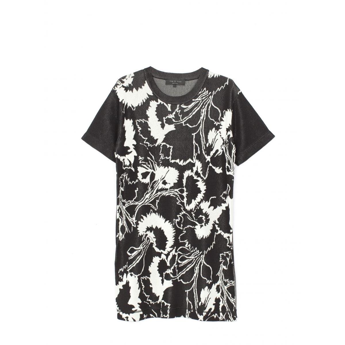 Rag Bone X Liberty S/s Floral Printed Liberty Dress in Black/ivory Xxs