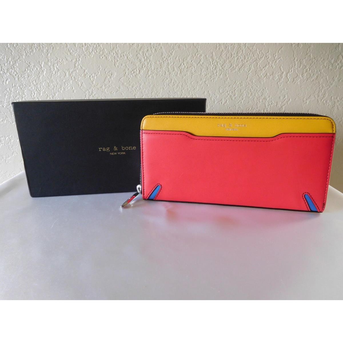 Rag Bone Crosby Multi Colorblock Leather Continental Clutch Wallet