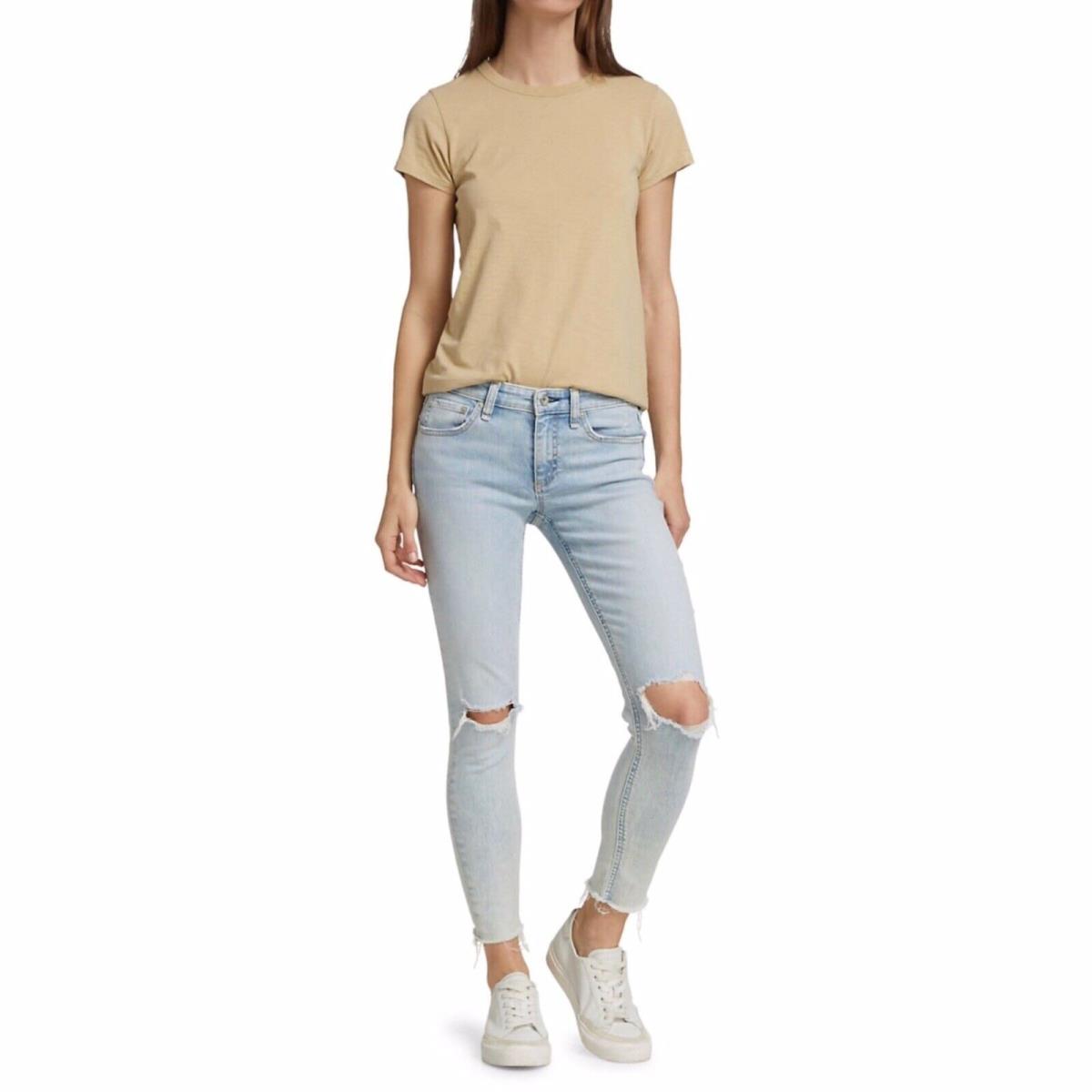 Rag Bone Cate Mid-rise Distressed Ankle Crop Skinny Jeans Women`s Size 30