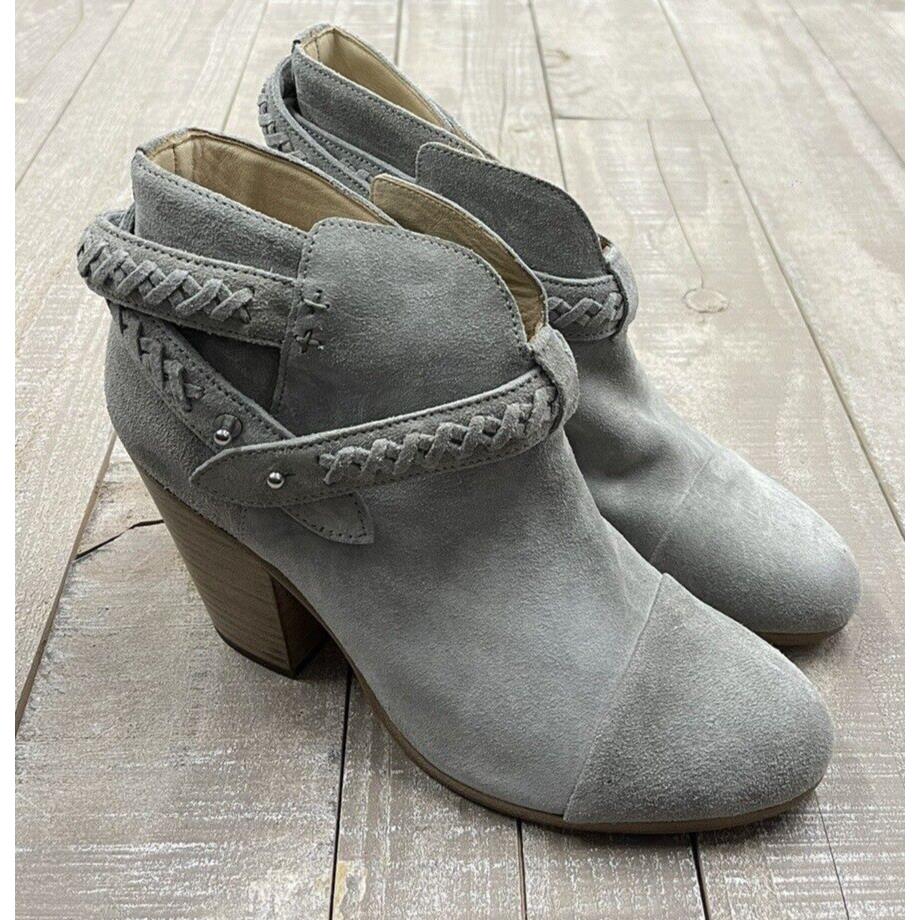 Rag Bone Harrow Leather Booties In Cemento Suede Size: 35 US 5