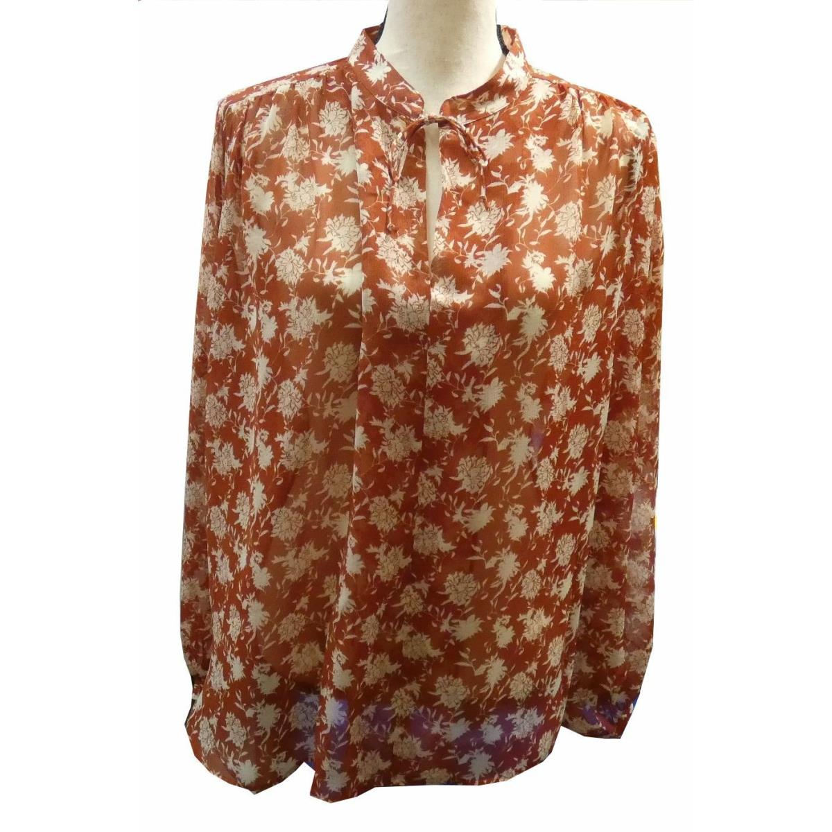 Rag and Bone Blouse - Rust and White - Generous Large