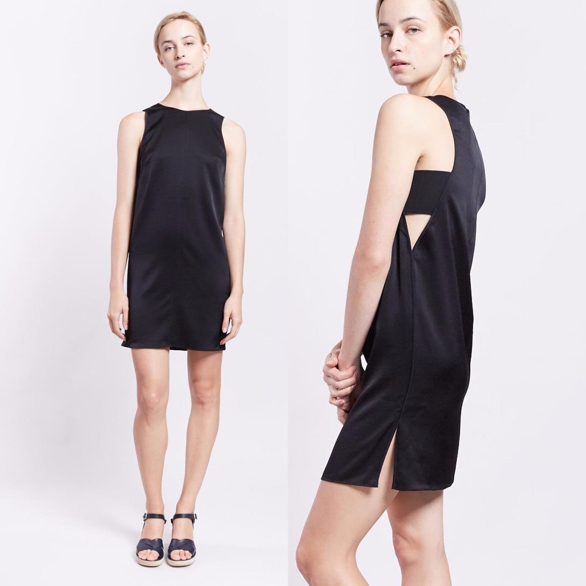 Rag Bone Clementine Dress 4 Black Bandeau-trim Shift Side Cut Out K09