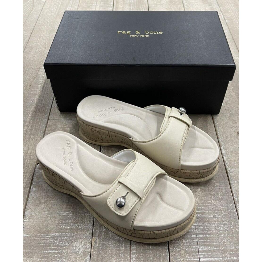 Rag Bone Sommer Platform Slip On Sandal Oyster Grey SZ:39.5 US 9.5