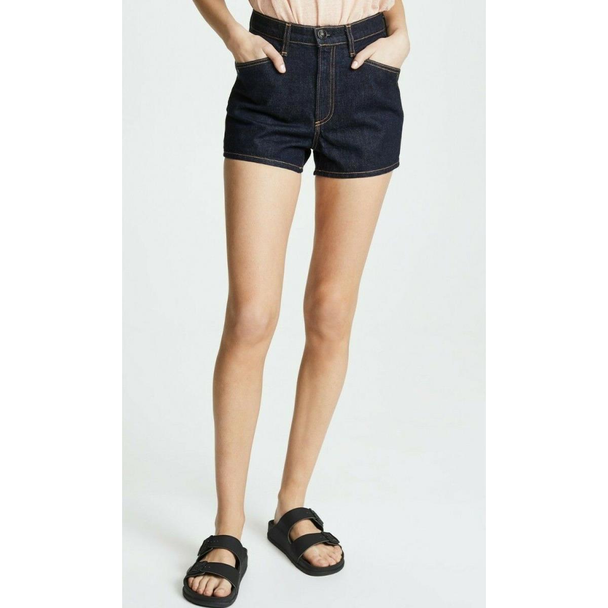 Rag Bone Sz26 Ellie High Waist Cotton Denim Short Indigo Blue