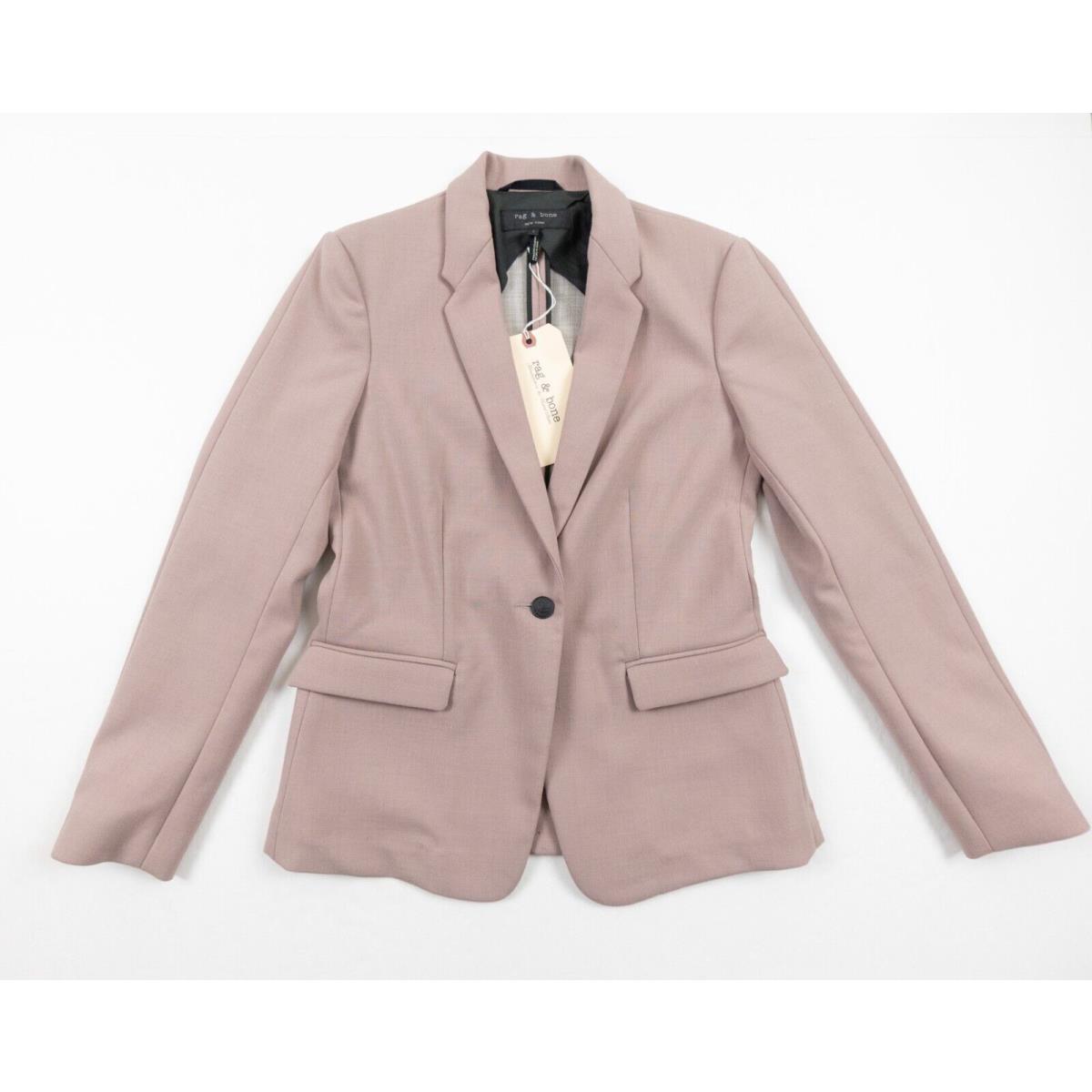 Rag and Bone Blazer Womens 4 Pink Antique Rose March Blazer Suit Jacket Ladies