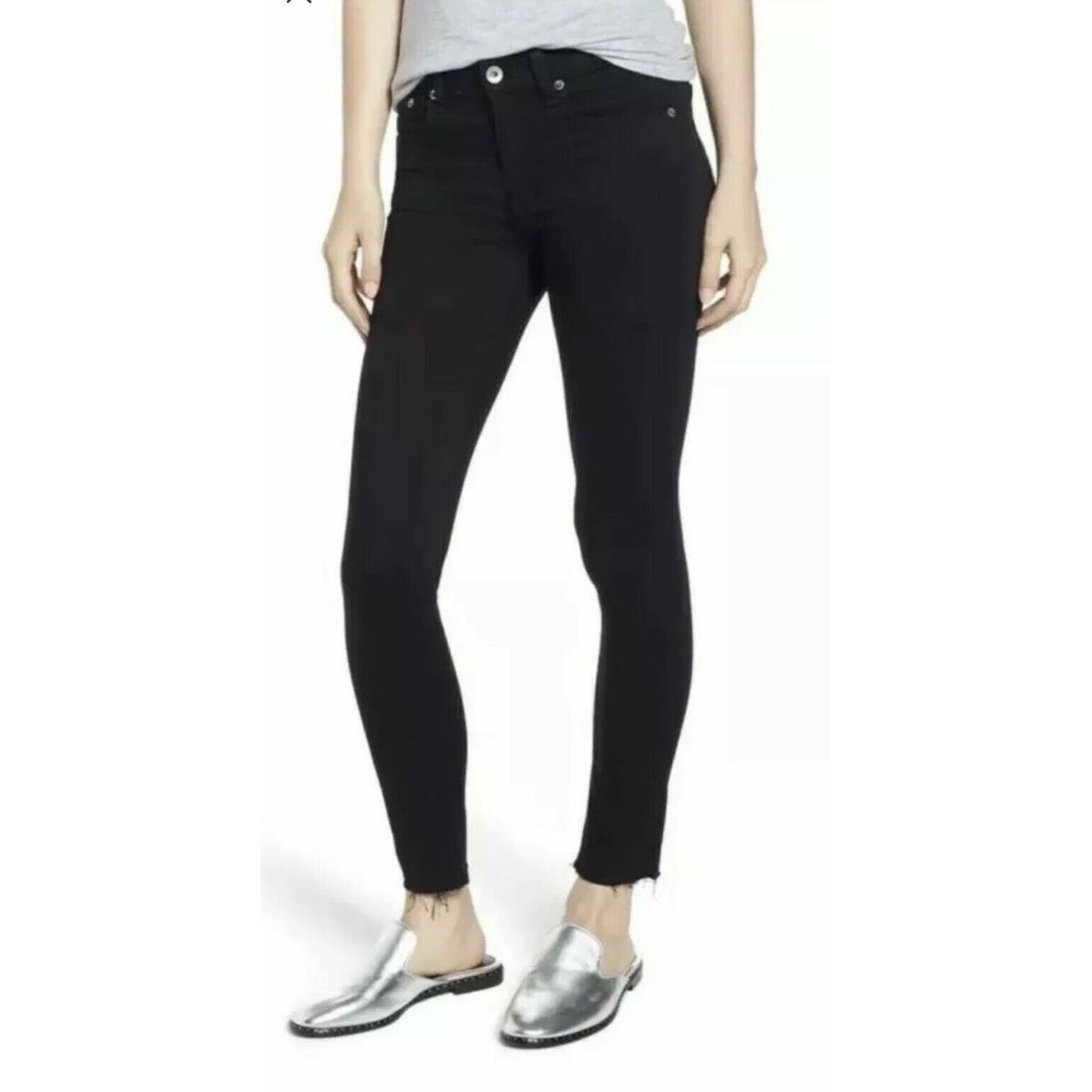 Rag Bone Women Black with Raw Hem Ankle Skinny Sz.24