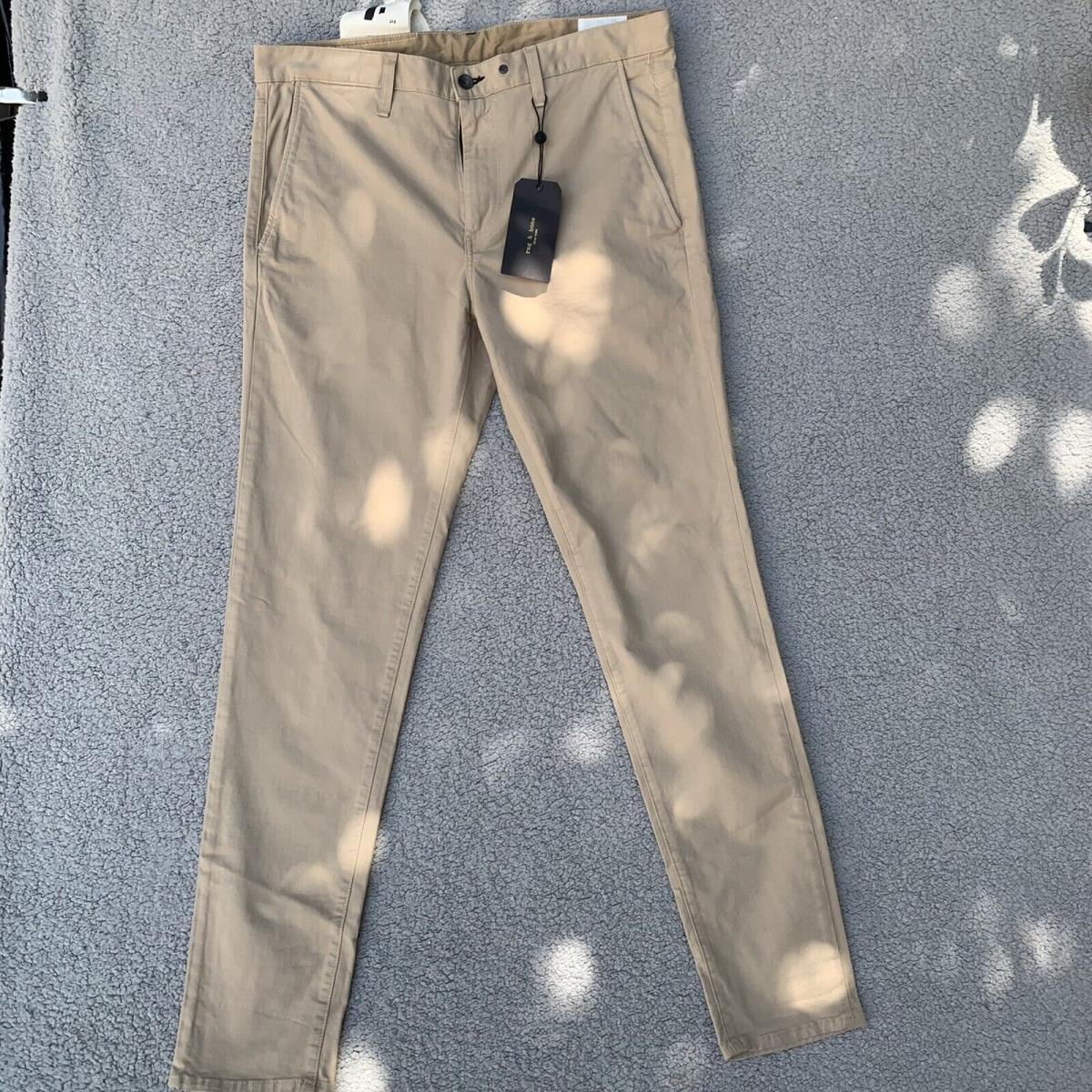 Rag Bone Men`s Fit 2 Slim Fit Chino Khaki Sz 28