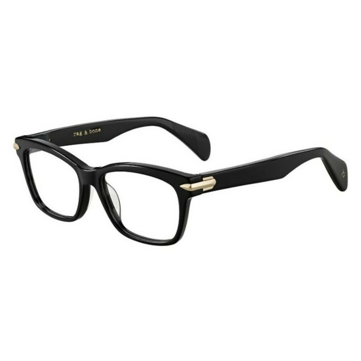 Classic Rx-able Rag Bone Eyeglasses RNB3004 807 50-16 Black Gold Frames