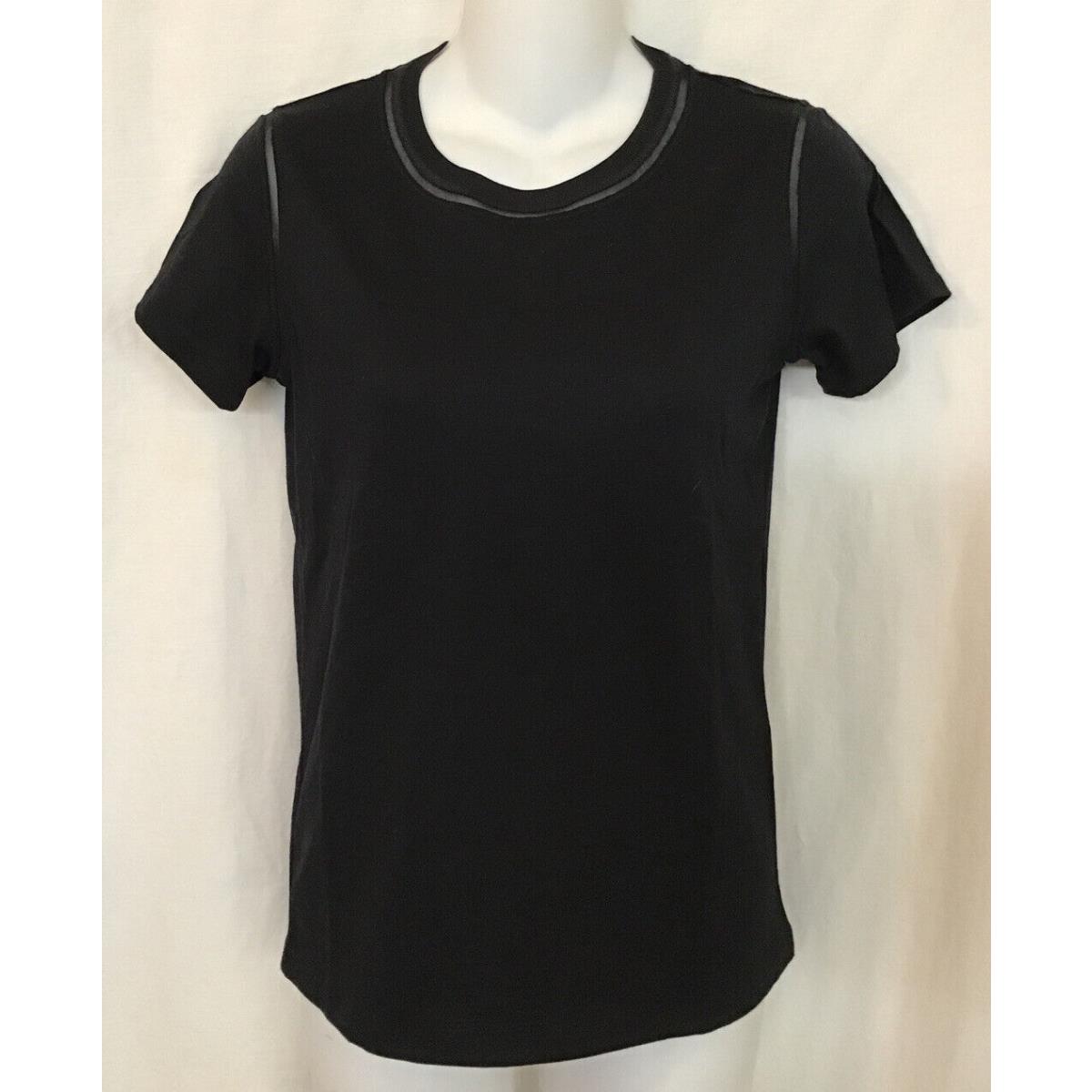 Rag and Bone Top Black Wool Knit Nova T Short-sleeved Size XS