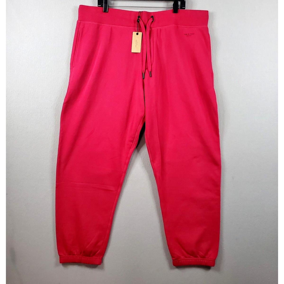 Rag Bone Icon Men Jogger Sweatpants Sz 2XL Organic Cotton Persian Red