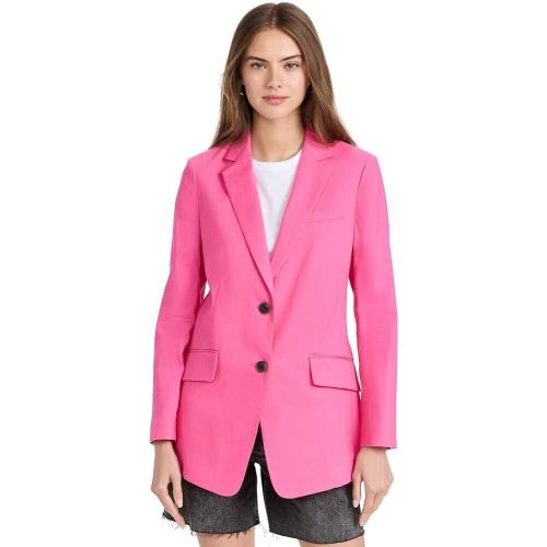 Rag Bone Charles Linen Blazer Magenta Pink Jacket Two Button Size 6