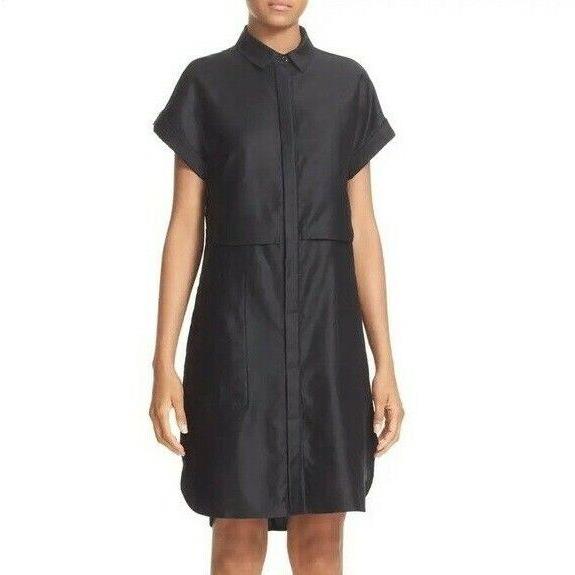 Rag Bone Ara Shirt Dress Women`s Size S - Dark Navy W/ Tie-back Detail