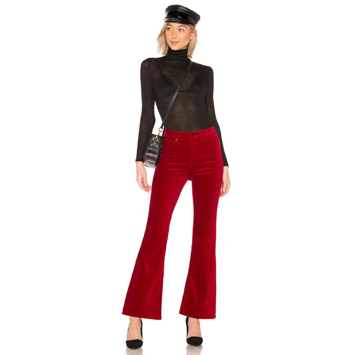 Rag Bone Bella Velvet Flare-leg Pants Size 26 Msrp: