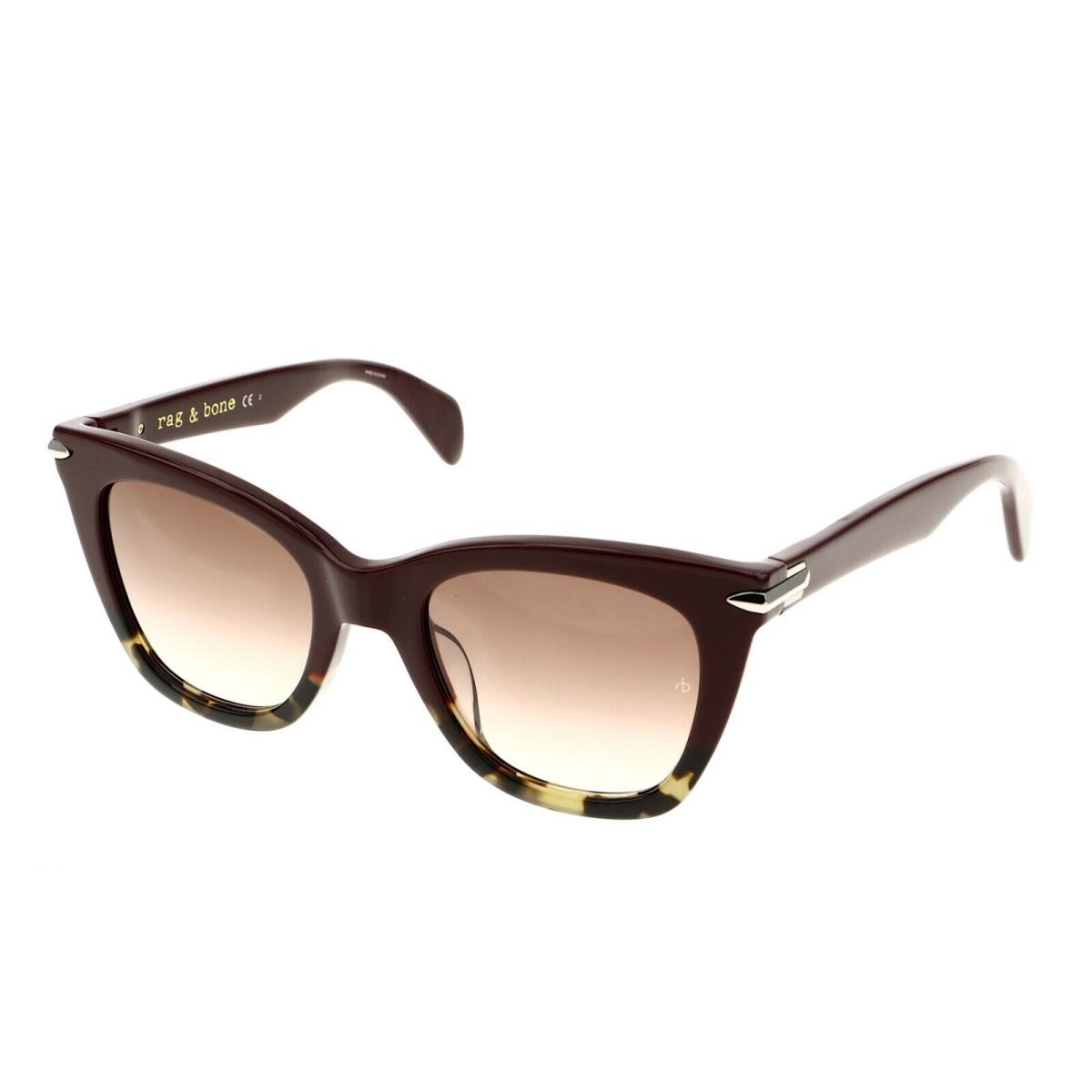 Rag Bone 52mm Burgundy Havana/ Brown Gradient Sunglasses S1640