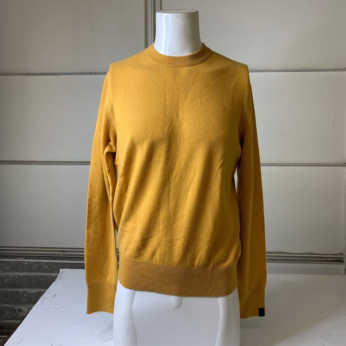 Rag Bone Harding Cashmere Crew Sweater Men`s Size Medium Yellow